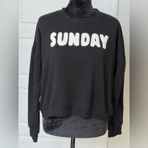 EUC Workshop Republic Clothing Black 'Sunday' Crew Neck Cropped Sweatshirt L
